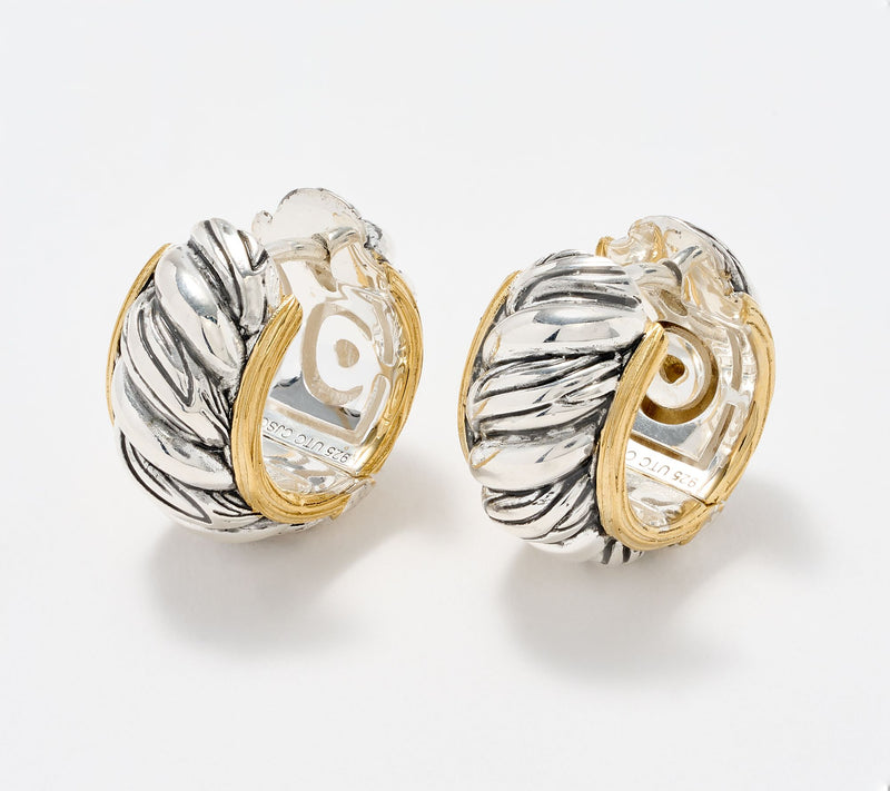 Christian James by Scott Grimes Sterl & 14KClad Two Tone 1/2" Hoop Earrings — Main view