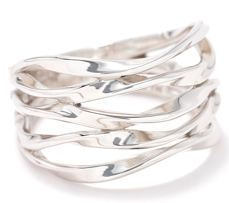 Christian James by Scott Grimes Sterling Silver Layered Ripples Band Ring — Main view