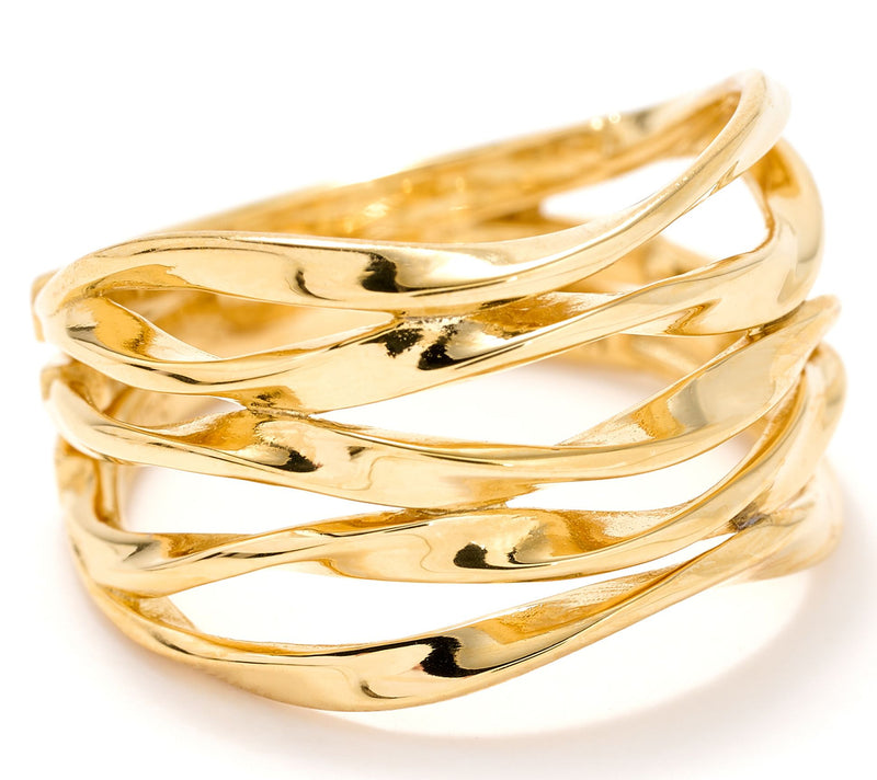 Christian James by Scott Grimes 14K Gold Clad Layered Ripples Band Ring — Main view