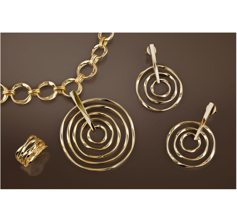 Christian James by Scott Grimes 14K Gold Clad Layered Ripples Band Ring — View 6