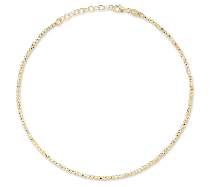 Italian Gold Diamond Cut Beaded Bracelet, 14K — Main view
