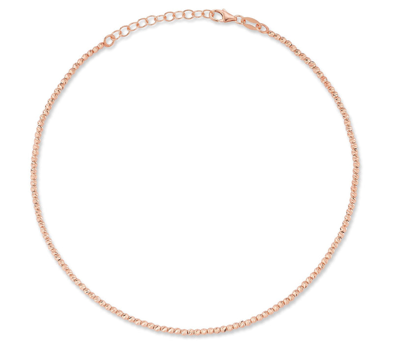Italian Gold Diamond Cut Beaded Bracelet, 14K — View 8