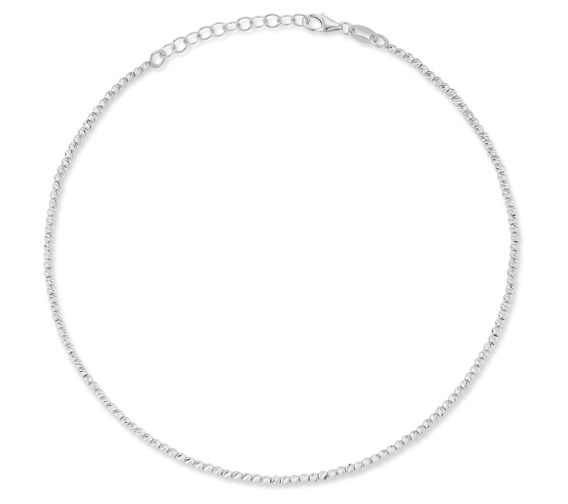 Italian Gold Diamond Cut Beaded Bracelet, 14K — View 9