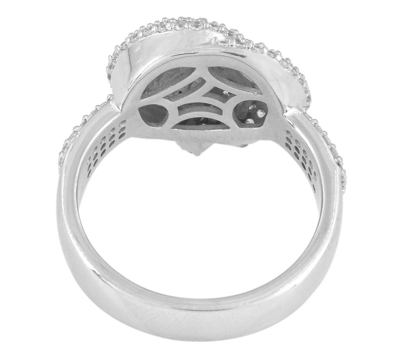Diamonique 2.05 cttw Cluster Cocktail Ring, Sterling Silver — View 3