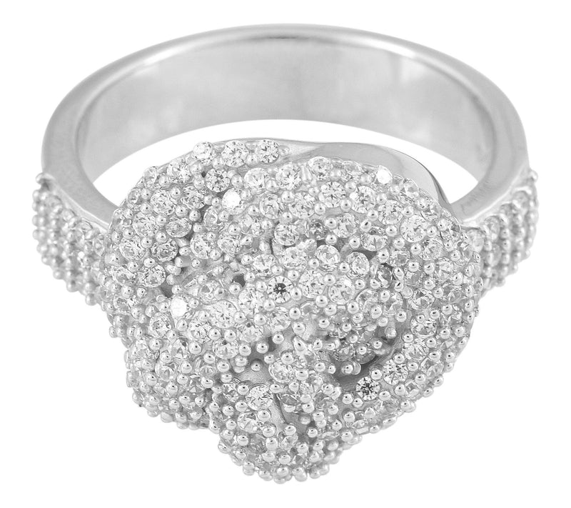 Diamonique 2.05 cttw Cluster Cocktail Ring, Sterling Silver — View 2