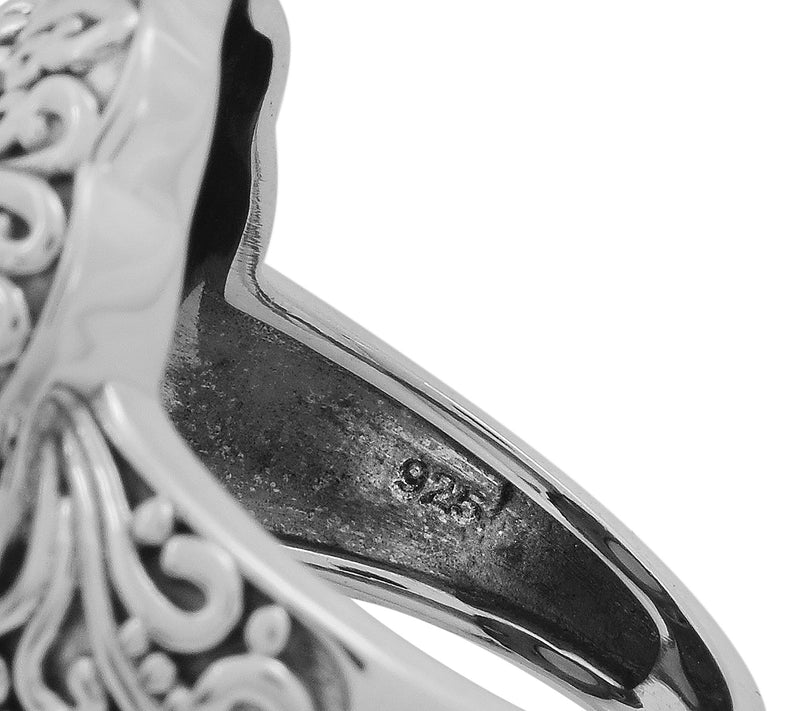 Artisan Crafted Sterling Chalcedony & Chrome Diopside Ring — View 7