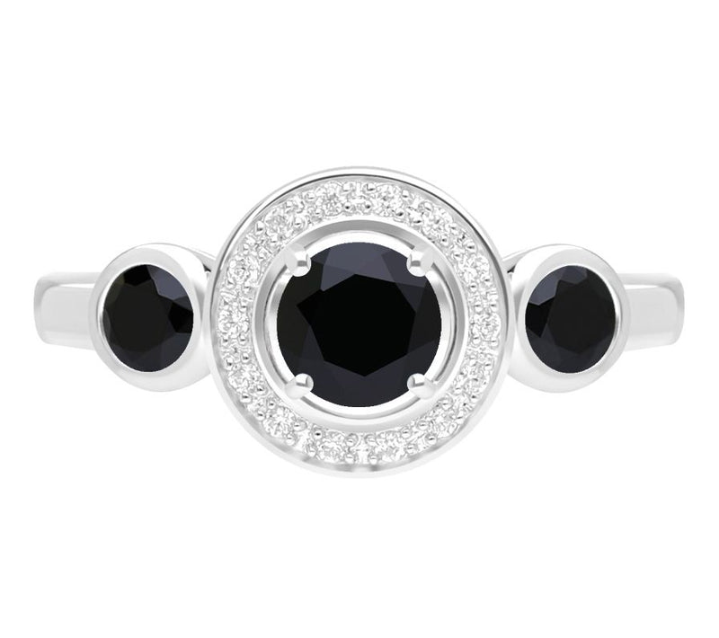 Ariva Silver  O nyx & Diamoniqu e Bristol Ring — Main view