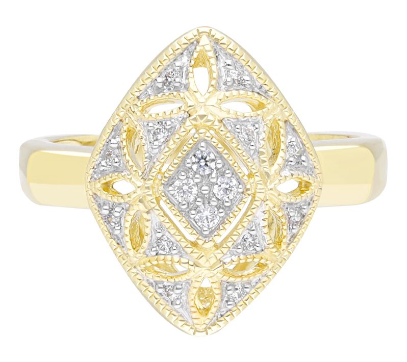 Ariva 18K Gold Clad Diamonique Countess Ring — Main view