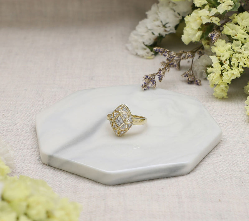 Ariva 18K Gold Clad Diamonique Countess Ring — View 2