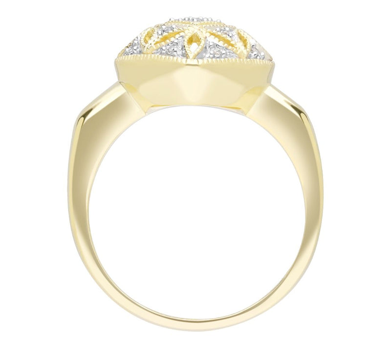 Ariva 18K Gold Clad Diamonique Countess Ring — View 4