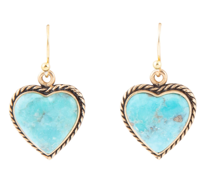 Barse Artisan Crafted Bronze Composite Turquoise Earrings — Main view