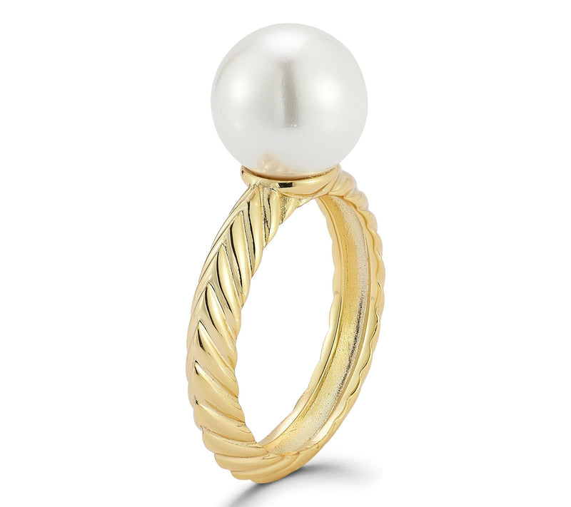 Sterlina Silver Cultured Pearl Braided Ring, Sterling — View 2