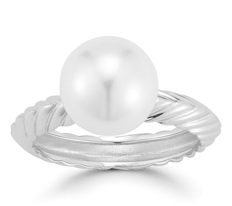 Sterlina Silver Cultured Pearl Braided Ring, Sterling — View 8