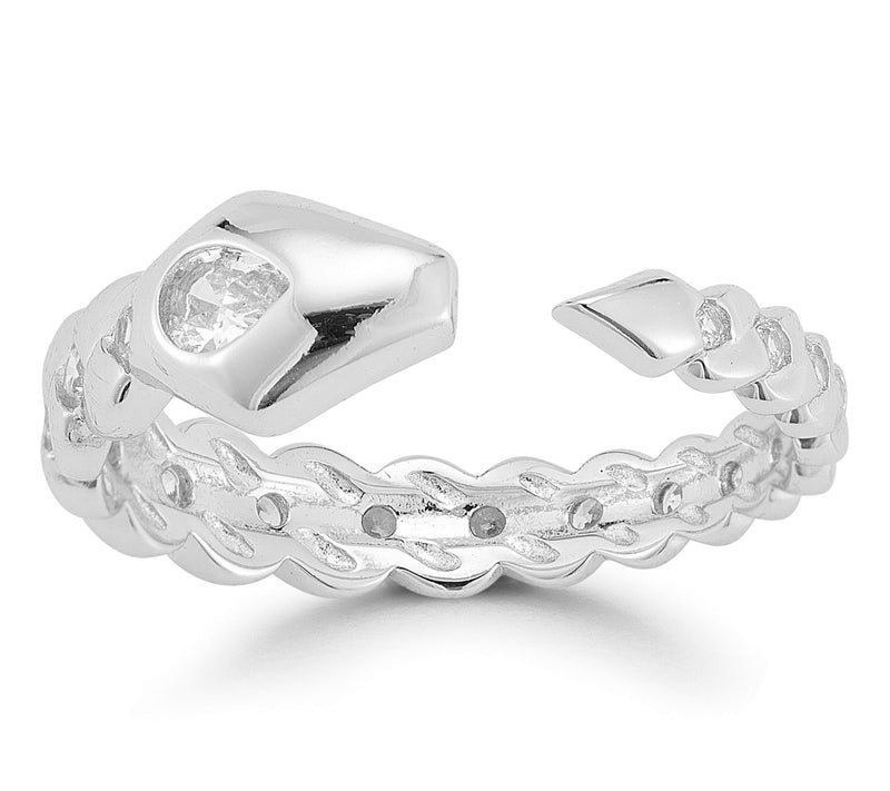 Sterlina Silver Braided Snake Cuff Ring, Sterling — View 8