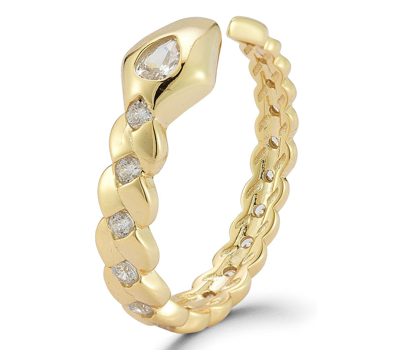 Sterlina Silver Braided Snake Cuff Ring, Sterling — View 2
