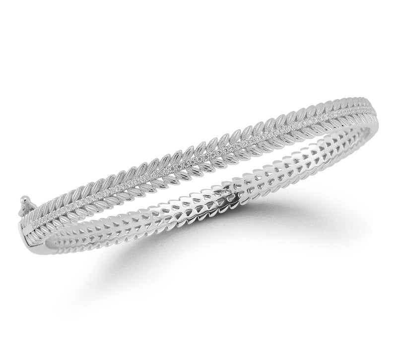 Sterlina Silver Pave Wreath Bangle, Sterling — View 7