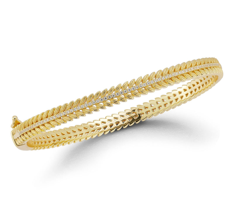 Sterlina Silver Pave Wreath Bangle, Sterling — View 8
