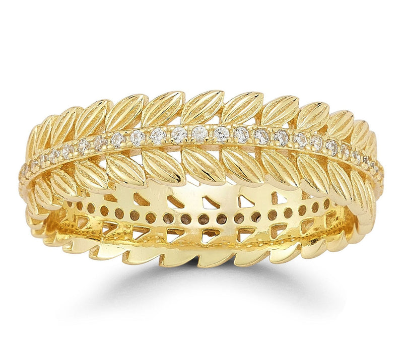 Sterlina Silver Pave Wreath Band Ring, Sterling — Main view