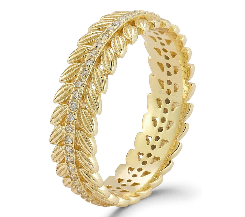 Sterlina Silver Pave Wreath Band Ring, Sterling — View 2