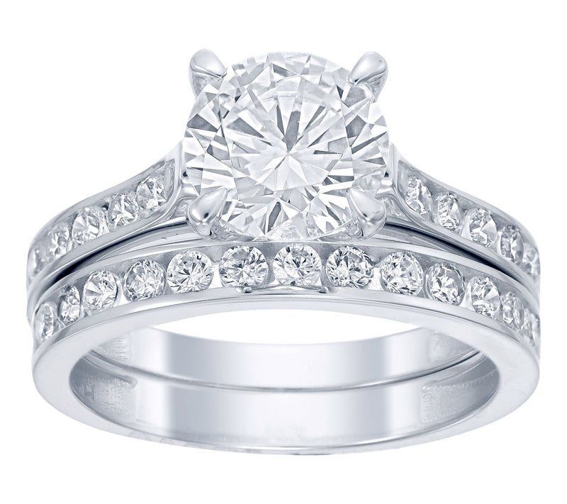 Diamonique 3.15 cttw Bridal Ring Set, SterlingSilver — Main view
