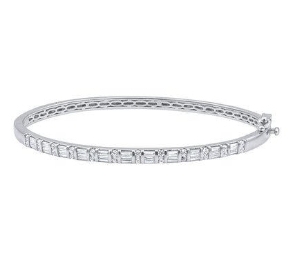 Affinity Diamonds 1.00 cttw Baguette Bangle, 14K White Gold