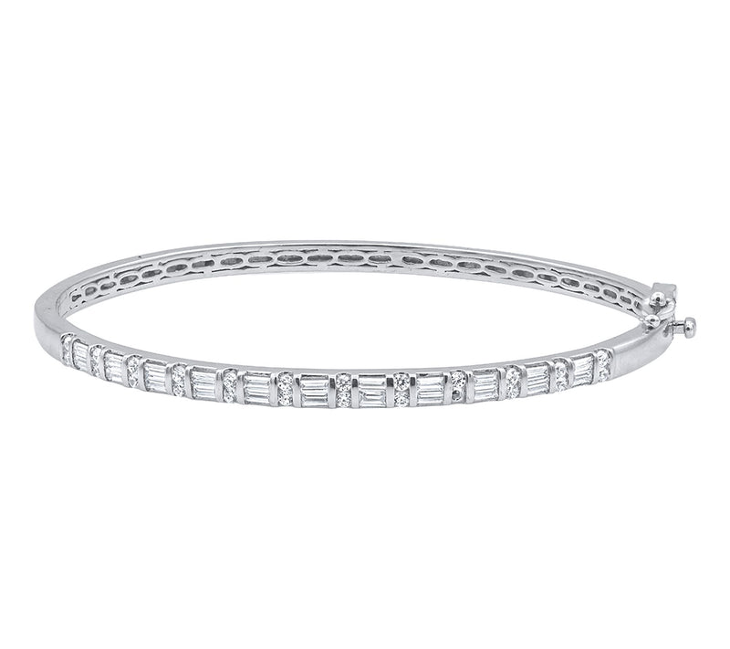 Affinity Diamonds 1.00 cttw Baguette Bangle, 14K White Gold — Main view
