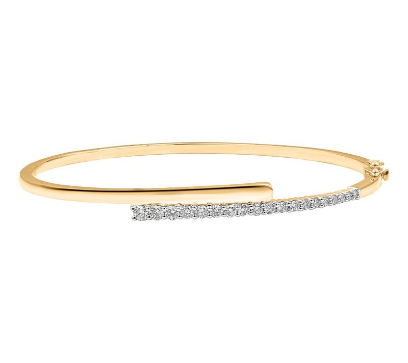Affinity Diamonds 0.75 cttw Diamond Bypass Bangle, 14K Gold — Main view