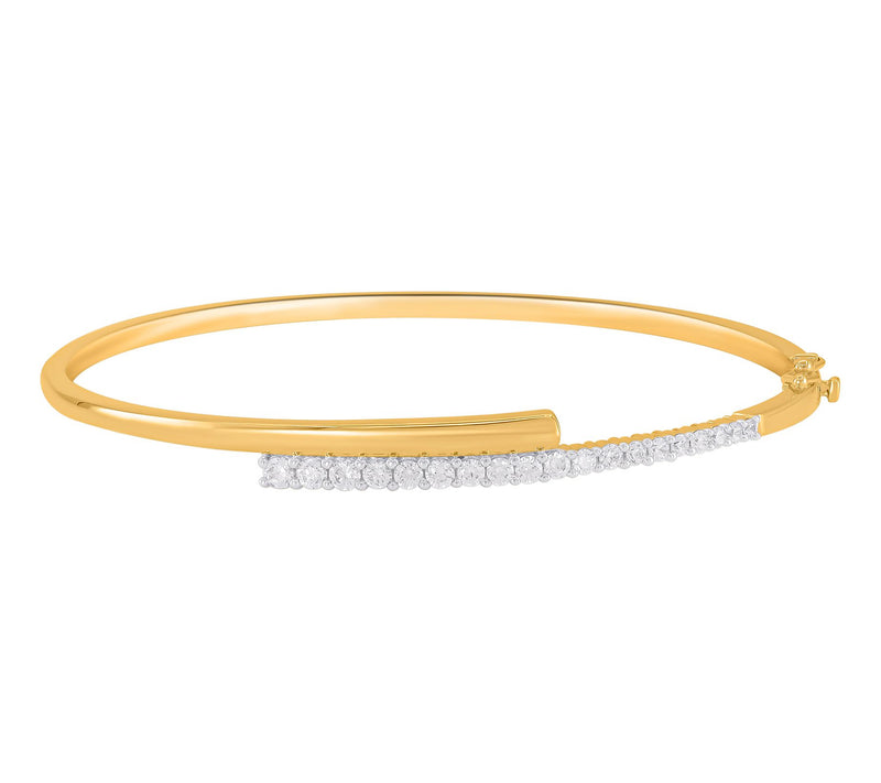 Affinity Diamonds 0.75 cttw Diamond Bypass Bangle, 14K Gold — View 3