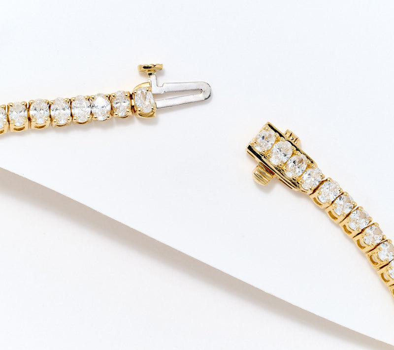 Fire Light Lab Grown Diamond 5 cttw Tennis Bracelet, 14K Yellow — View 2