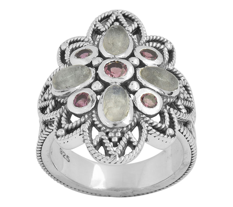 Artisan Crafted Sterling Silver Multi-GemstoneCluster Ring — View 5