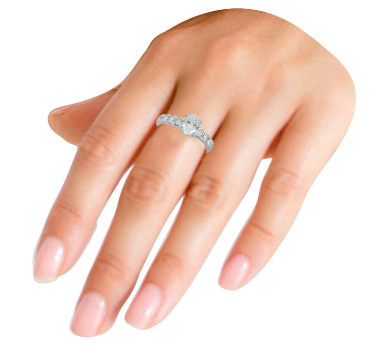 Dazzle Lab Grown Diamond 1.70 cttw Engagement Ring, Sterling — View 5