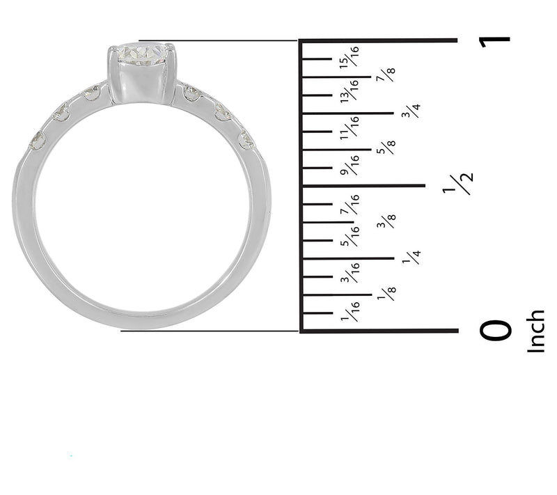 Dazzle Lab Grown Diamond 1.70 cttw Engagement Ring, Sterling — View 6