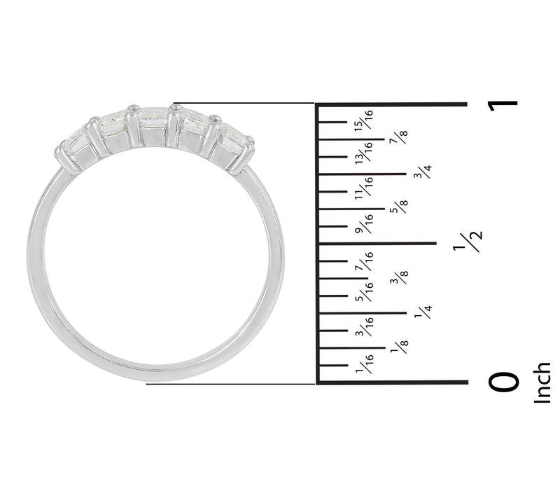 Dazzle Lab Grown Diamond 1.50 cttw 5-Stone Ring, Sterling — View 6