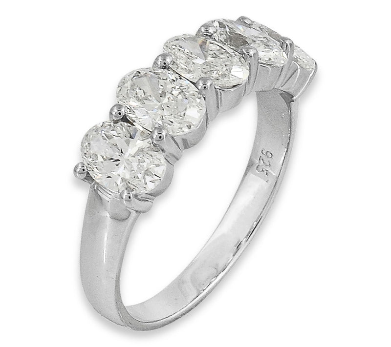 Dazzle Lab Grown Diamonds 1.95 cttw 5-Stone Ring, Sterling — Main view