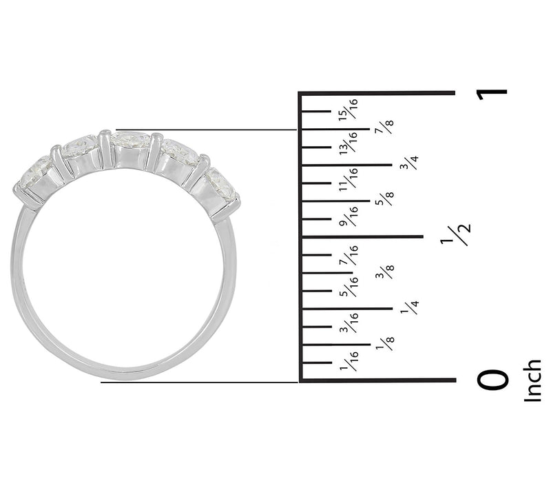 Dazzle Lab Grown Diamonds 1.95 cttw 5-Stone Ring, Sterling — View 6
