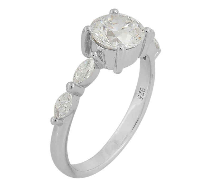Dazzle Lab Grown Diamonds 1.55 cttw 5-Stone Ring, Sterling — View 10