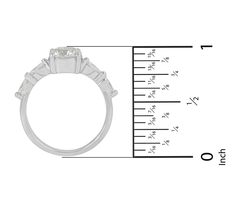 Dazzle Lab Grown Diamonds 1.55 cttw 5-Stone Ring, Sterling — View 6