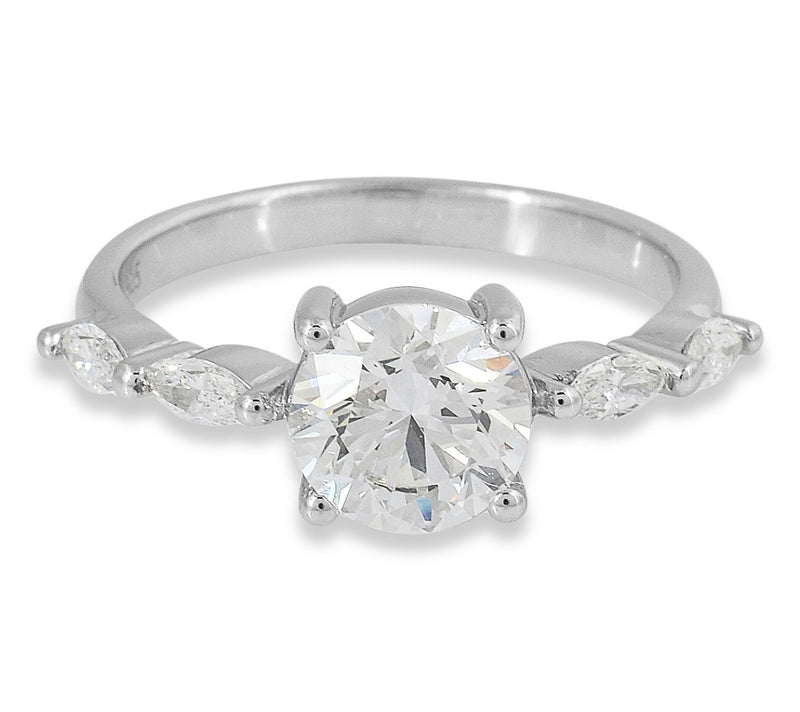 Dazzle Lab Grown Diamonds 1.55 cttw 5-Stone Ring, Sterling — View 2