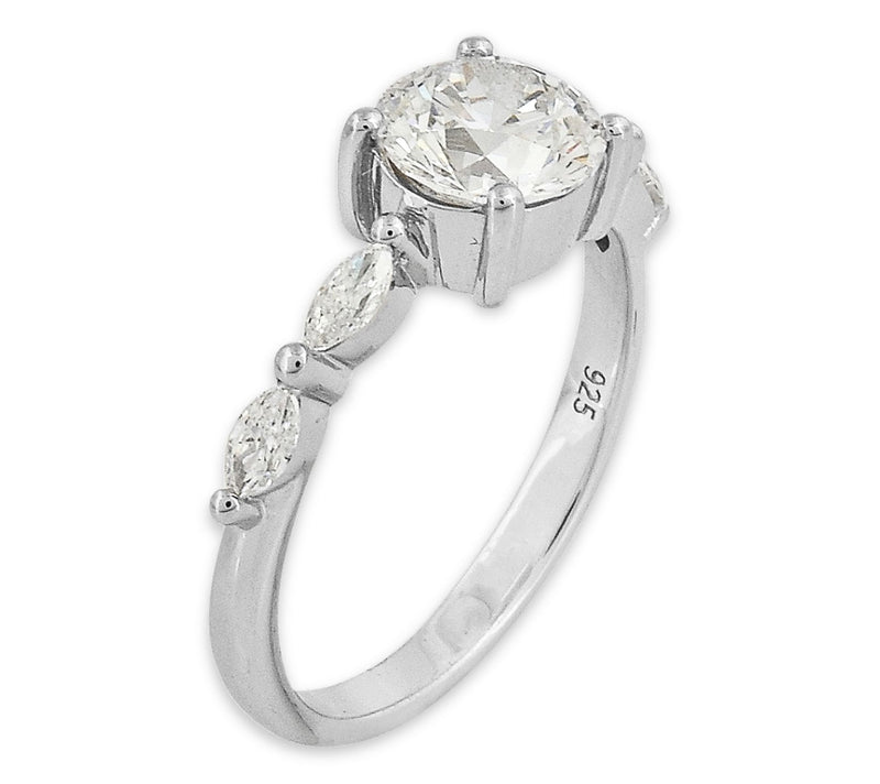 Dazzle Lab Grown Diamonds 1.55 cttw 5-Stone Ring, Sterling — Main view