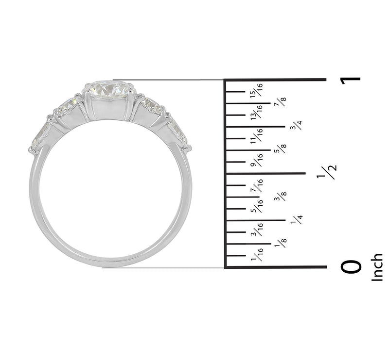 Dazzle Lab Grown Diamond 2.15 cttw 5-Stone Ring, Sterling — View 6