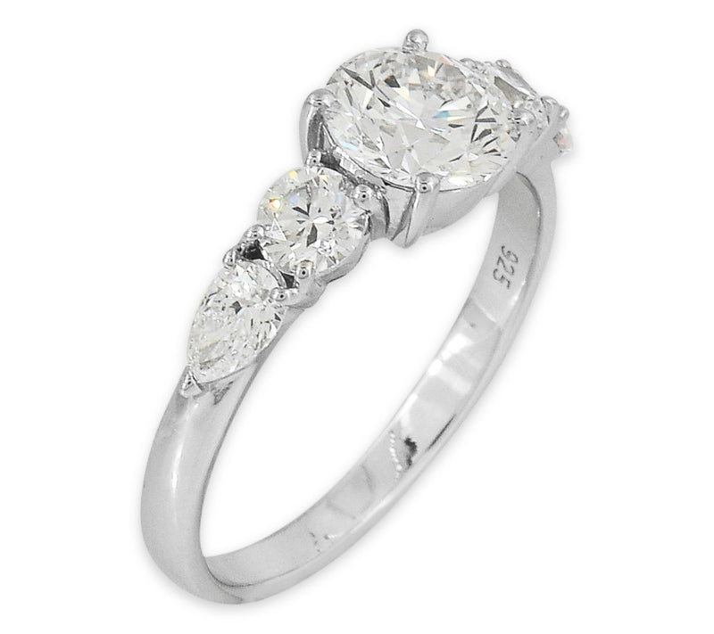 Dazzle Lab Grown Diamond 2.15 cttw 5-Stone Ring, Sterling — View 10