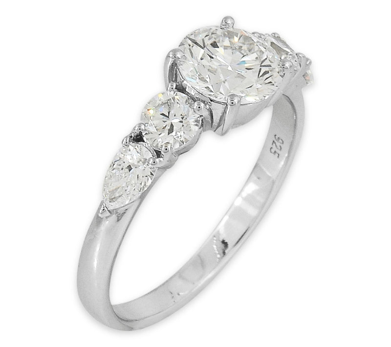 Dazzle Lab Grown Diamond 2.15 cttw 5-Stone Ring, Sterling — Main view