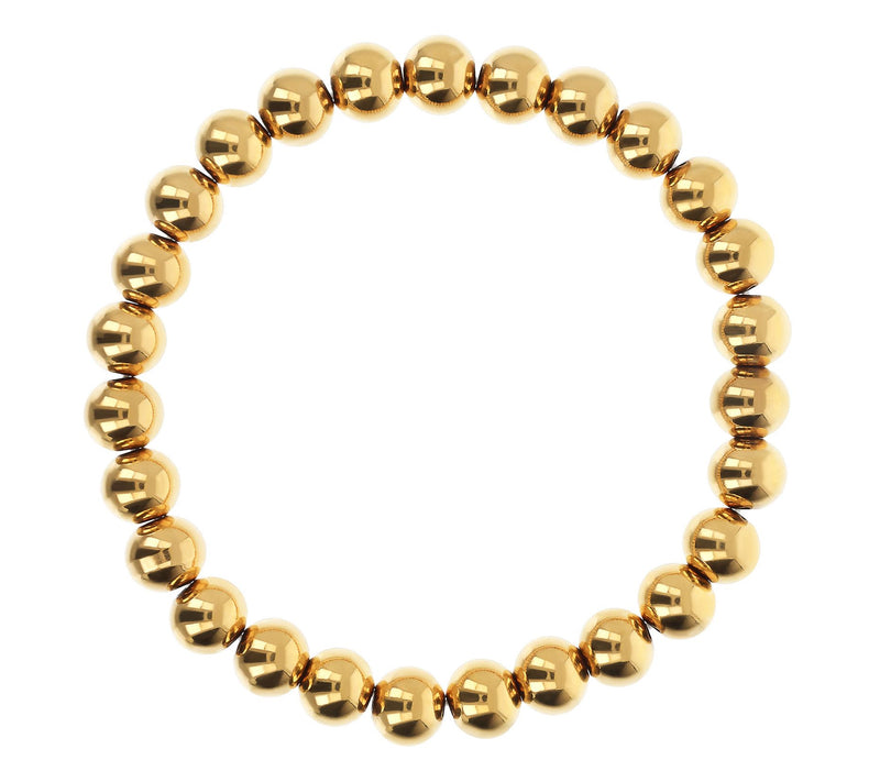 Steel by Design Polished 8mm Bead Stretch  Bracelet — View 2