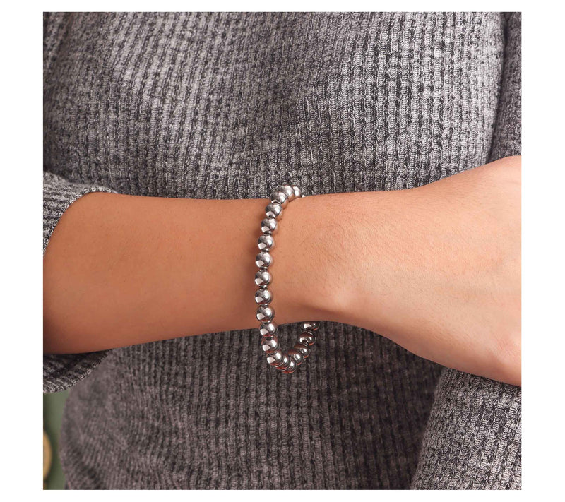 Steel by Design Polished 8mm Bead Stretch  Bracelet — View 3