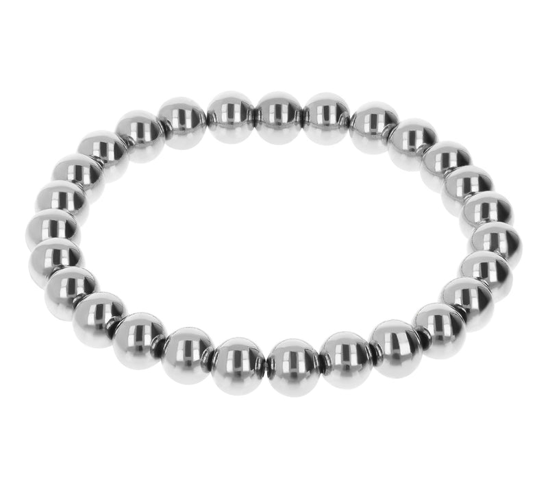 Steel by Design Polished 8mm Bead Stretch  Bracelet — View 6