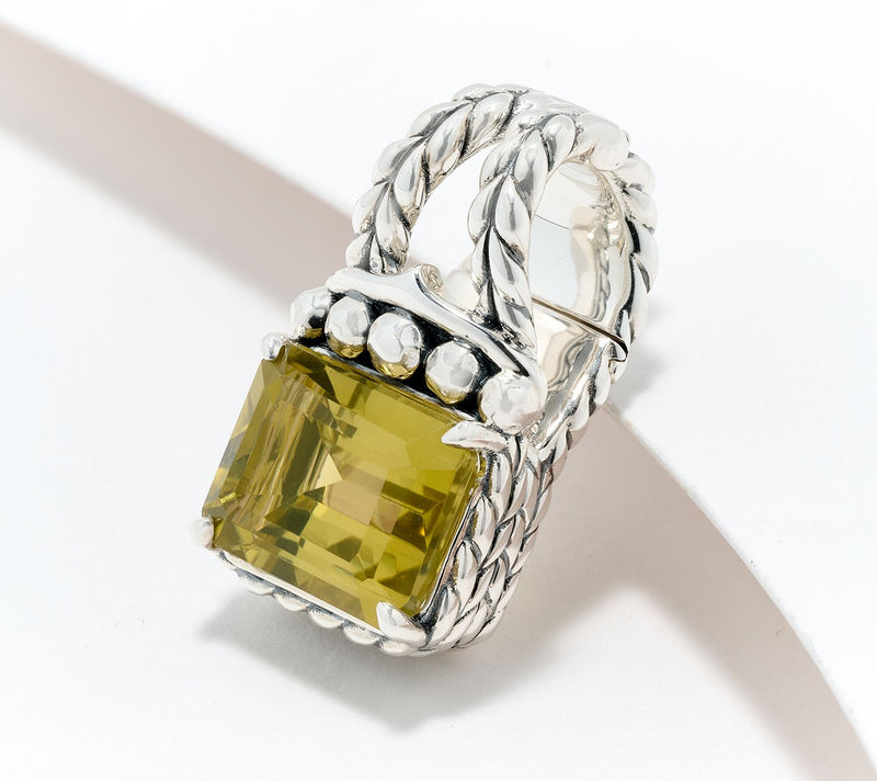 JAI Sterling Silver Emerald Cut Gemstone Enhancer — View 14