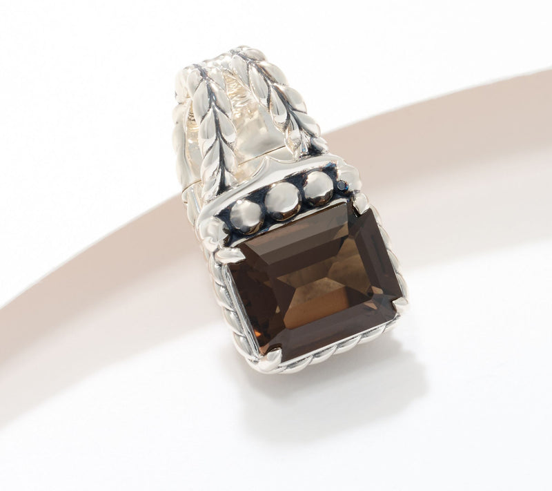 JAI Sterling Silver Emerald Cut Gemstone Enhancer — View 3