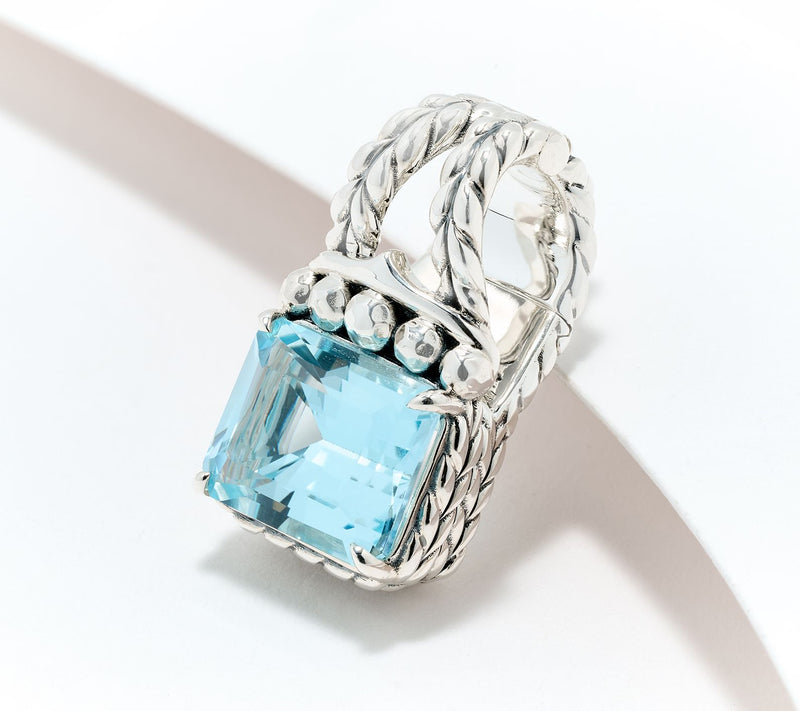 JAI Sterling Silver Emerald Cut Gemstone Enhancer — View 16