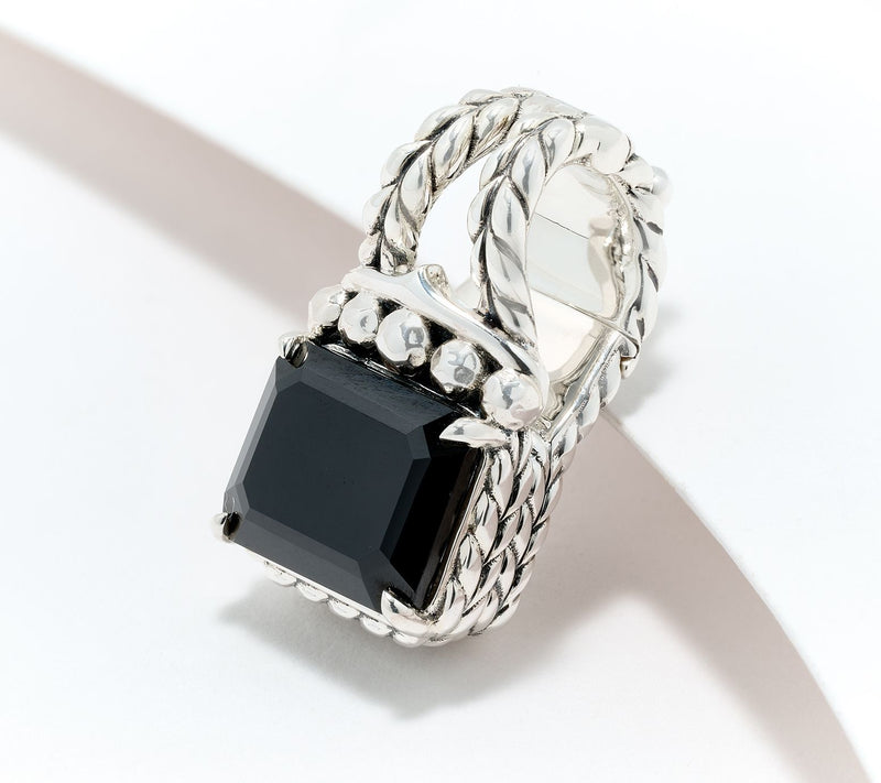 JAI Sterling Silver Emerald Cut Gemstone Enhancer — View 17