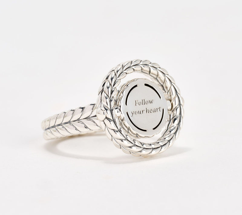 JAI Sterling Silver Symbols of Love Spinner Ring — View 2